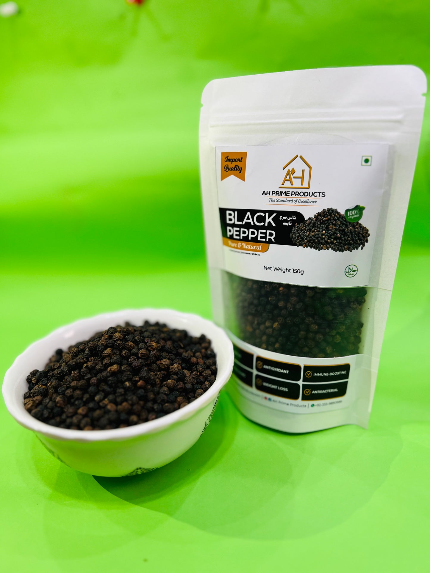 Premium Whole Black Pepper 150gm | Kali Mirch Sabut | Import Quality