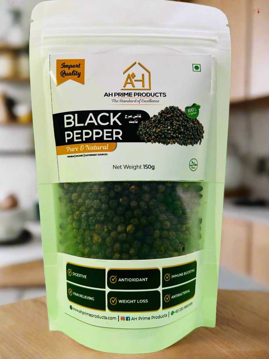 Premium Whole Black Pepper 150gm | Kali Mirch Sabut | Import Quality
